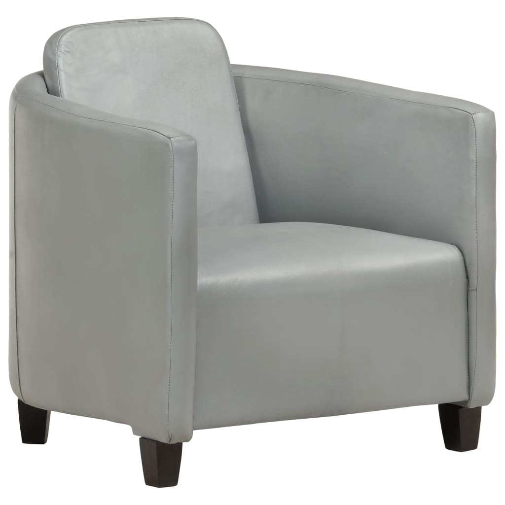 Sessel Grau Echtleder