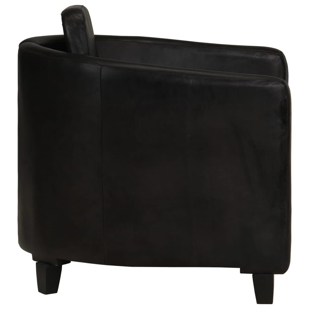 Sessel Schwarz Echtleder