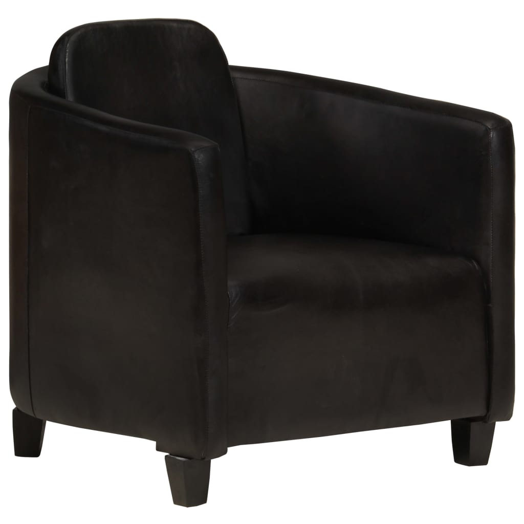 Sessel Schwarz Echtleder