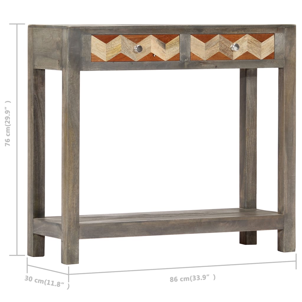 Konsolentisch Grau 86 x 30 x 76 cm Massivholz Mango