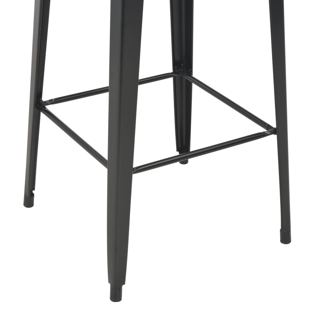 3-teiliges Bar-Set Stahl Schwarz Braun