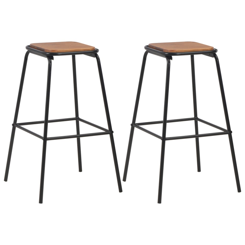 3-teiliges Bar-Set Stahl Schwarz Braun