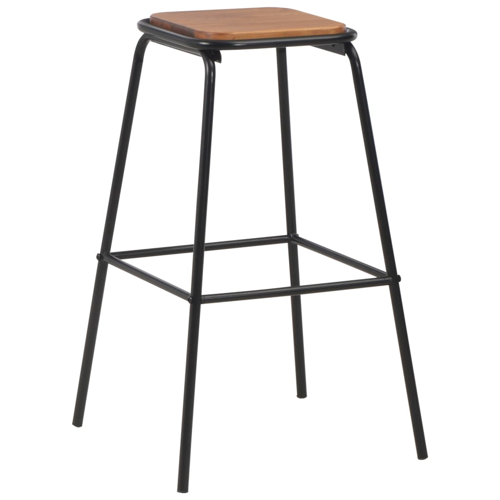 3-teiliges Bar-Set Stahl Schwarz Braun