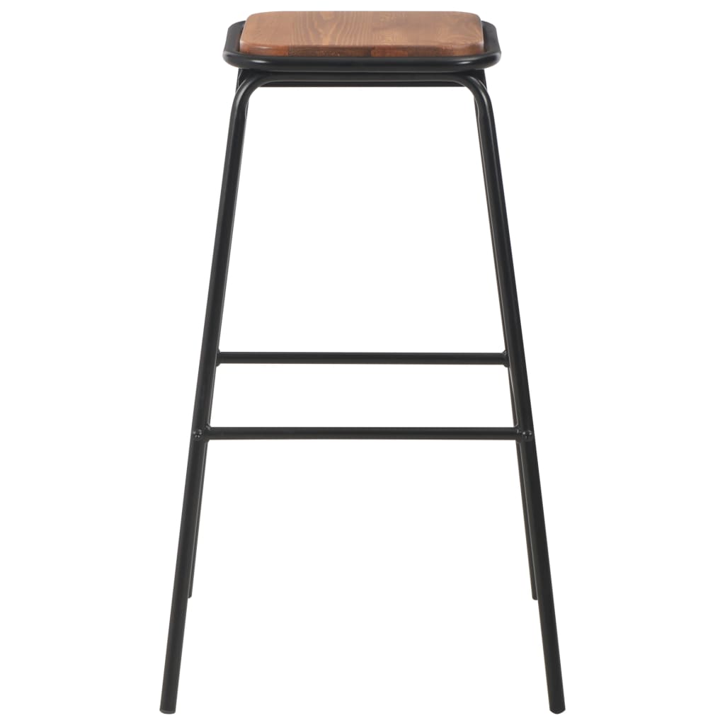 3-teiliges Bar-Set Stahl Schwarz Braun