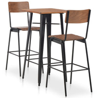 Thumbnail for 3-teiliges Bar-Set Stahl Braun Schwarz