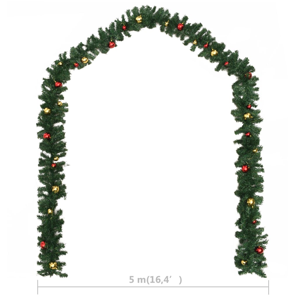 Weihnachtsgirlande Geschmückt mit Kugeln 5 m