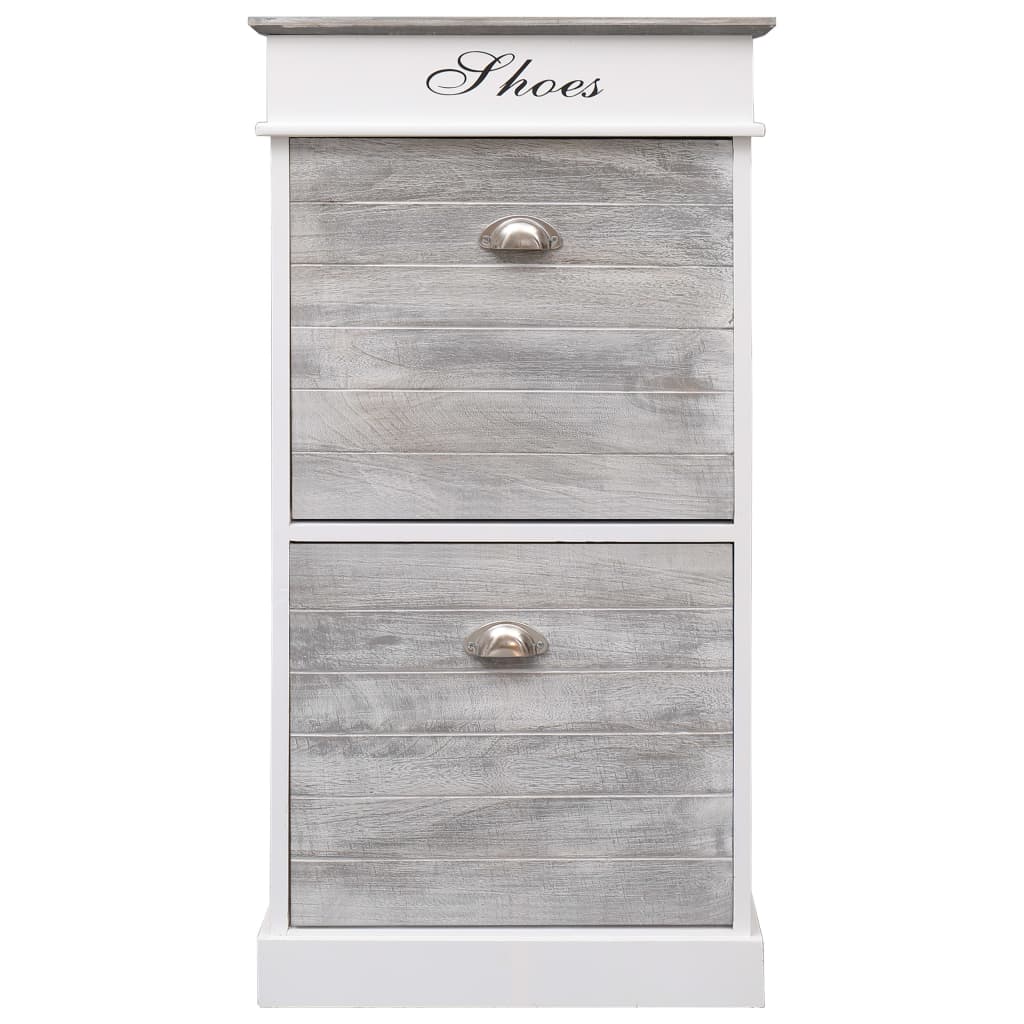 Schuhschrank Grau 50 x 28 x 98 cm Paulownia Holz