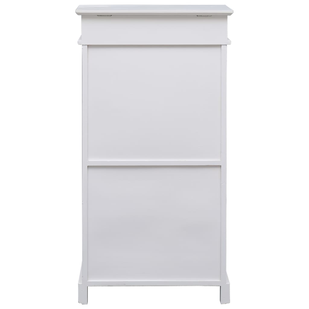 Schuhschrank Weiß 50 x 28 x 98 cm Paulownia Holz
