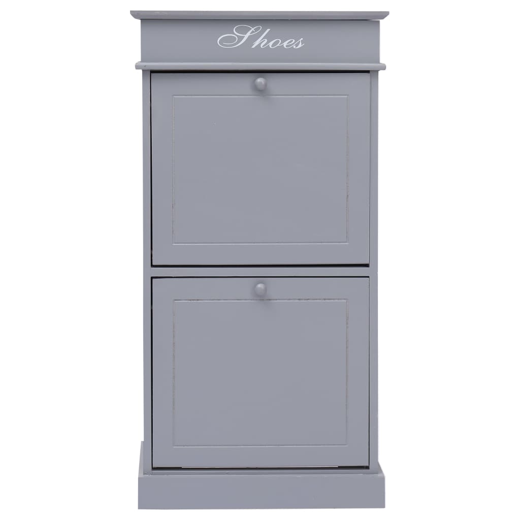 Schuhschrank Grau 50 x 28 x 98 cm Paulownia Holz