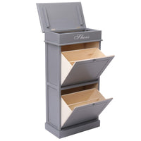 Thumbnail for Schuhschrank Grau 50 x 28 x 98 cm Paulownia Holz