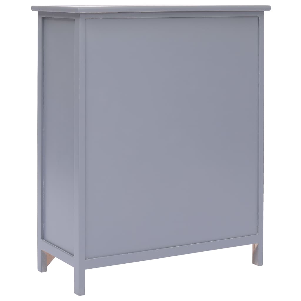 Beistellschrank Grau 60 × 30 × 75 cm Paulownia Holz