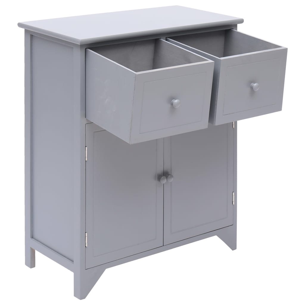 Beistellschrank Grau 60 × 30 × 75 cm Paulownia Holz