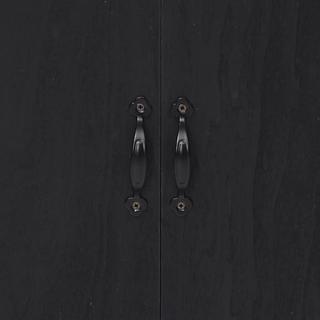 Beistellschrank Schwarz 60 × 30 × 75 cm Paulownia Holz