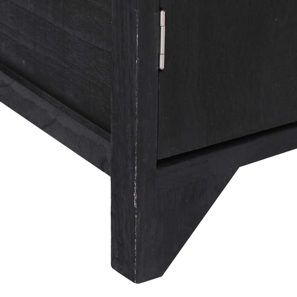 Beistellschrank Schwarz 60 × 30 × 75 cm Paulownia Holz