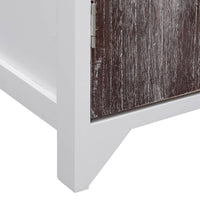 Thumbnail for Badezimmerschrank Weiß und Braun 46x24x116 cm Paulownia Holz