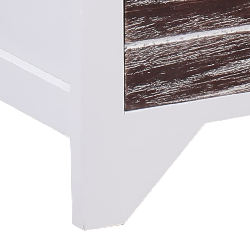 TV-Schrank Weiß und Braun 115x30x40 cm Paulownia Holz