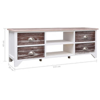 Thumbnail for TV-Schrank Weiß und Braun 115x30x40 cm Paulownia Holz