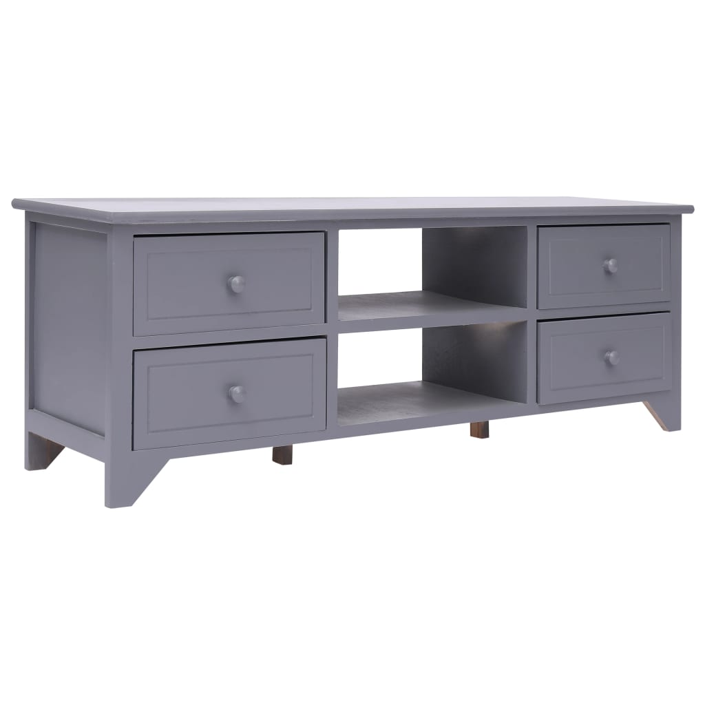 TV-Schrank Grau 115x30x40 cm Paulownia Holz