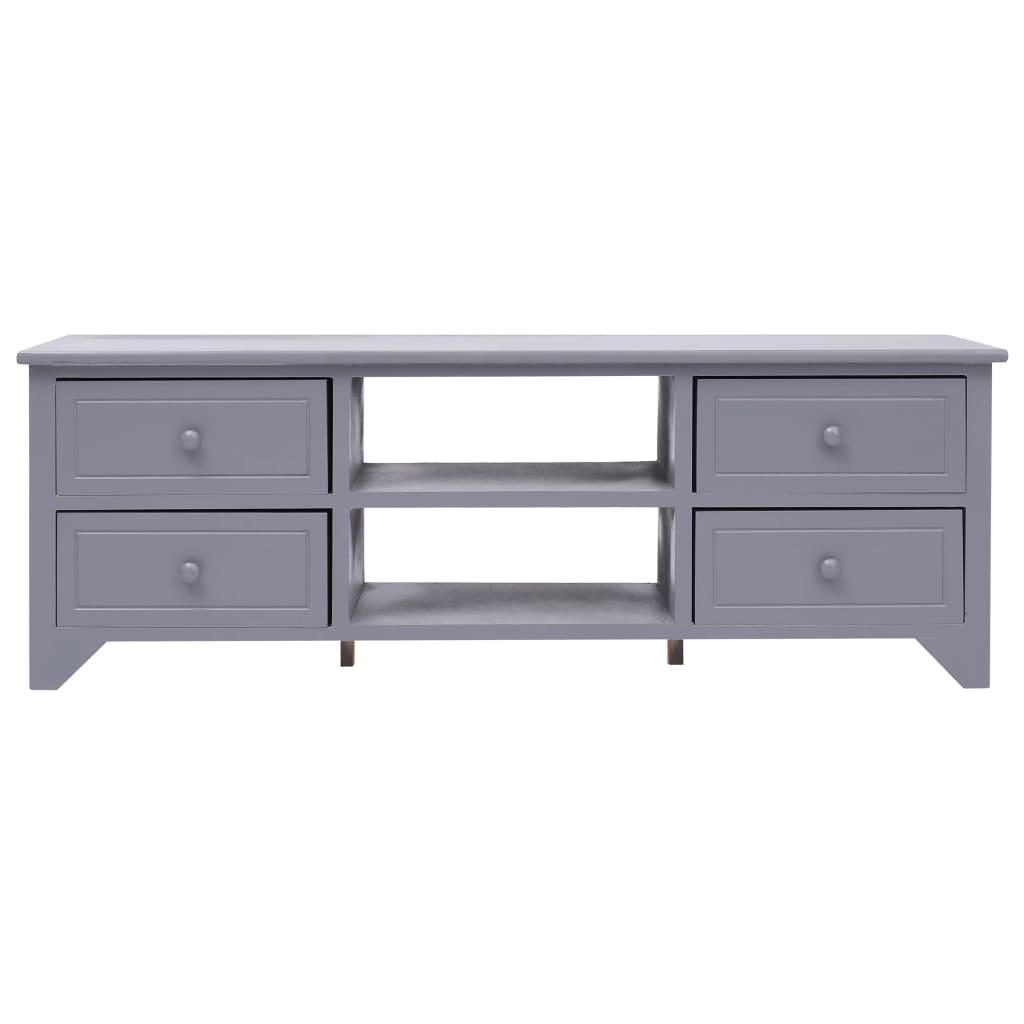 TV-Schrank Grau 115x30x40 cm Paulownia Holz