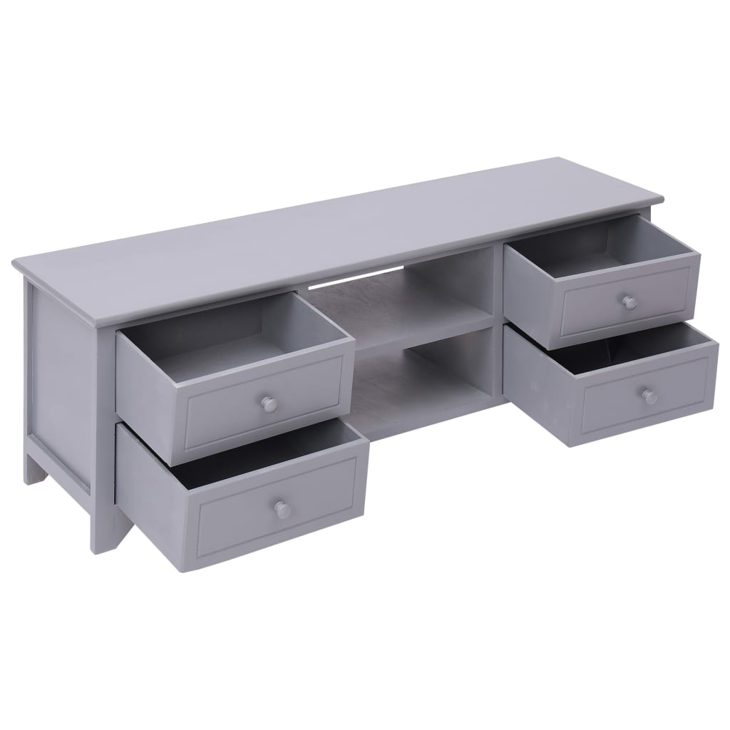 TV-Schrank Grau 115x30x40 cm Paulownia Holz