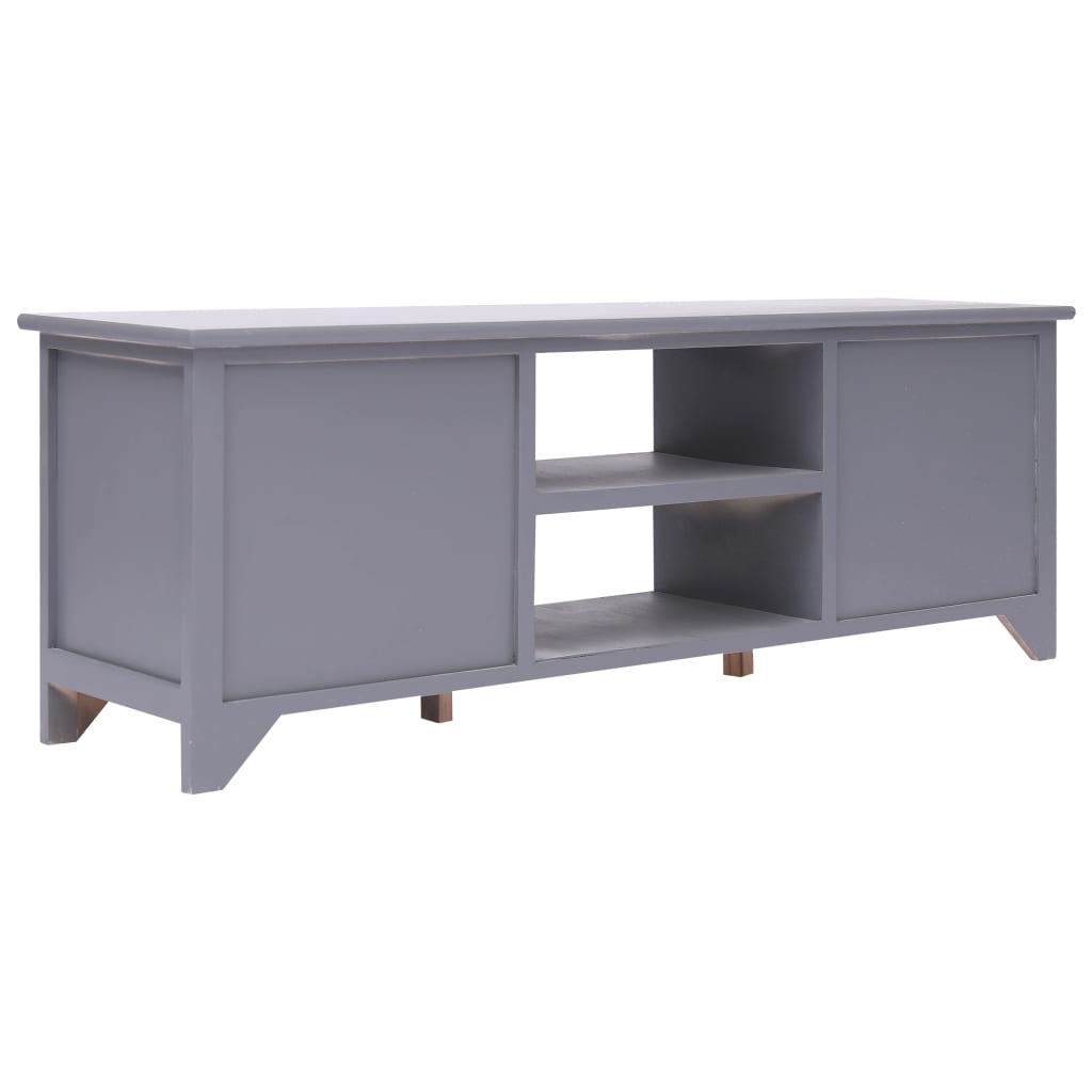 TV-Schrank Grau 115x30x40 cm Paulownia Holz
