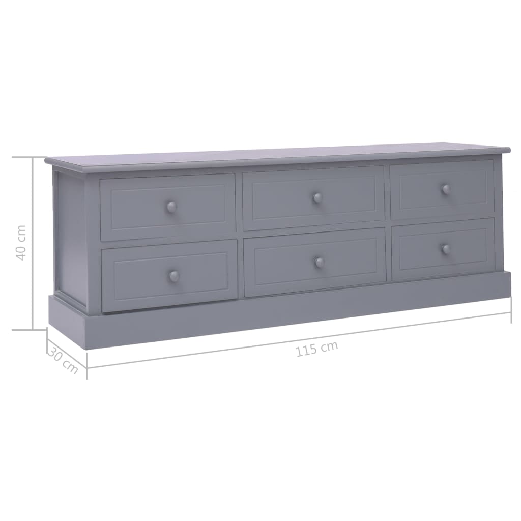 Flurbank Dunkelgrau 115x30x40 cm Holz