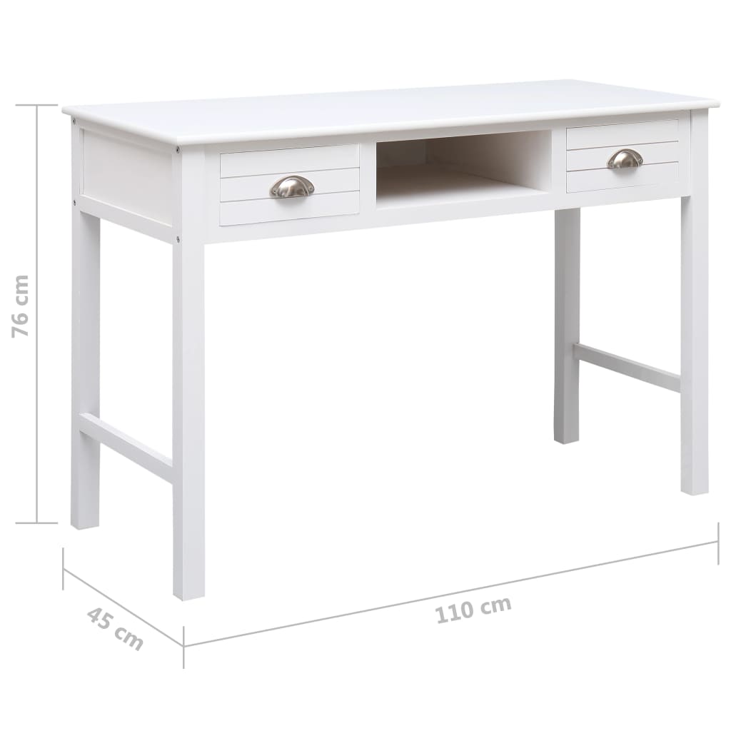 Schreibtisch Weiß 110×45×76 cm Holz