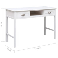 Thumbnail for Schreibtisch Weiß 110×45×76 cm Holz