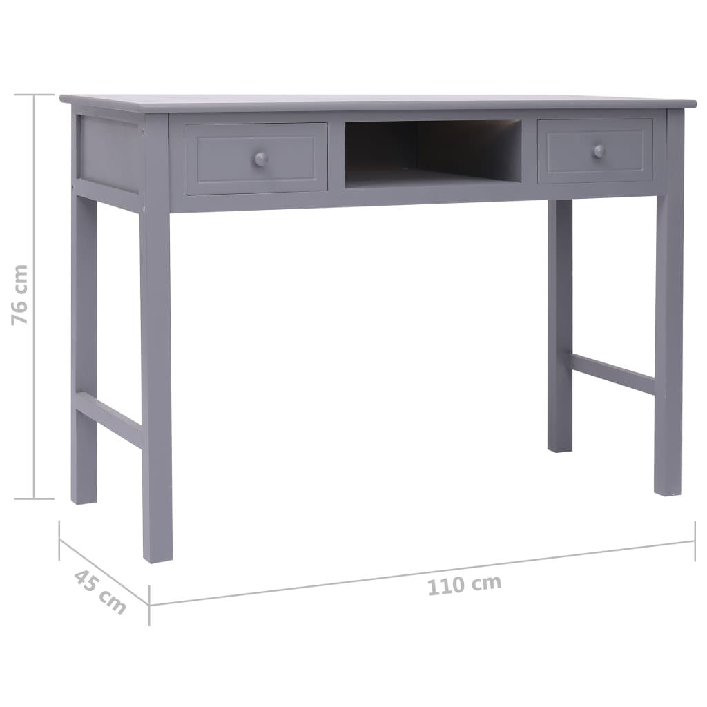 Schreibtisch Grau 110×45×76 cm Holz