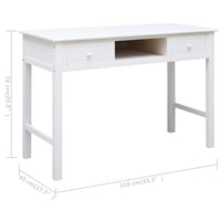 Thumbnail for Schreibtisch Weiß 110×45×76 cm Holz