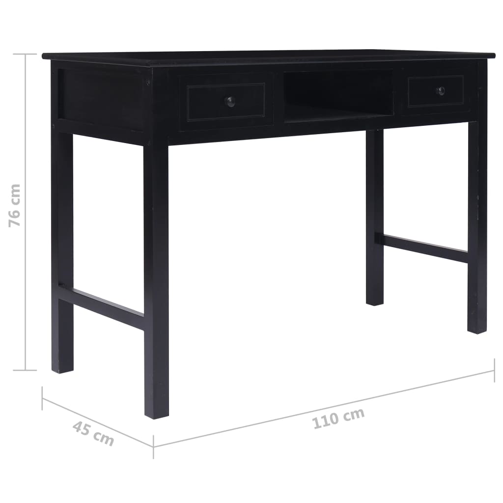 Schreibtisch Schwarz 110×45×76 cm Holz
