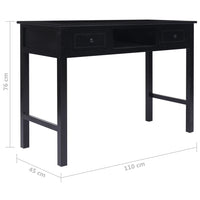 Thumbnail for Schreibtisch Schwarz 110×45×76 cm Holz