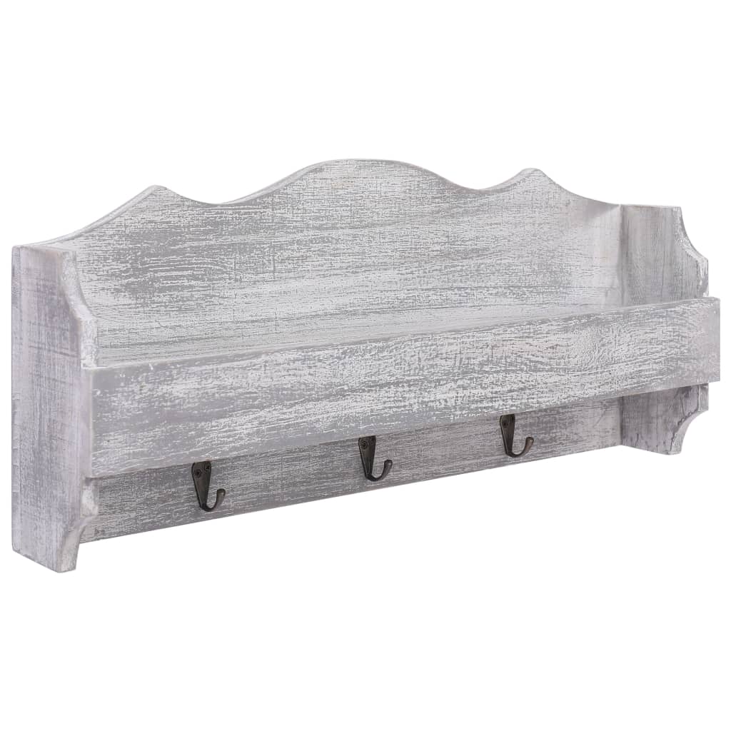 Wandgarderobe Grau 50×10×23 cm Holz