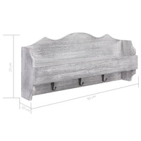 Thumbnail for Wandgarderobe Grau 50×10×23 cm Holz