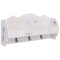 Thumbnail for 284231 vidaXL Wall Mounted Coat Rack White 50x10x23 cm Wood