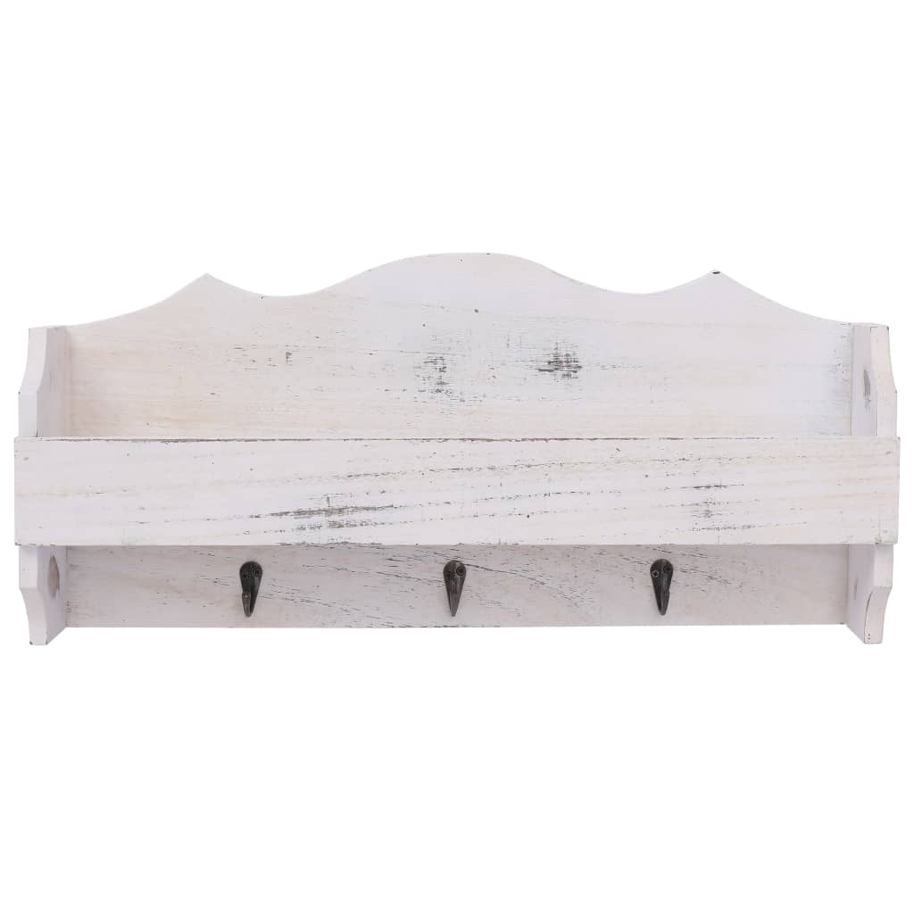 284231 vidaXL Wall Mounted Coat Rack White 50x10x23 cm Wood