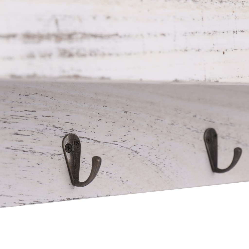 284231 vidaXL Wall Mounted Coat Rack White 50x10x23 cm Wood