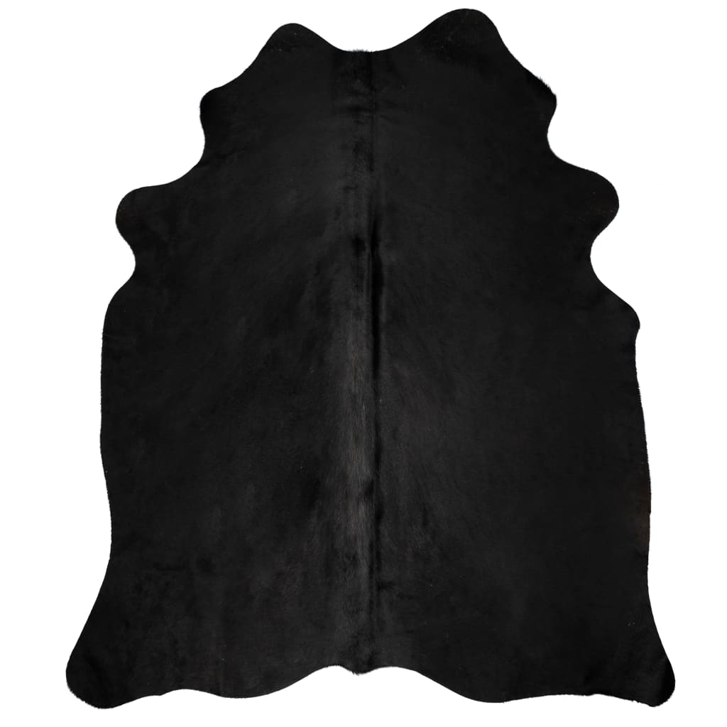 Teppich Echtes Kuhfell Schwarz 150×170 cm