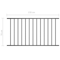 Thumbnail for Zaunfeld Pulverbeschichteter Stahl 1,7 x 0,75 m Schwarz