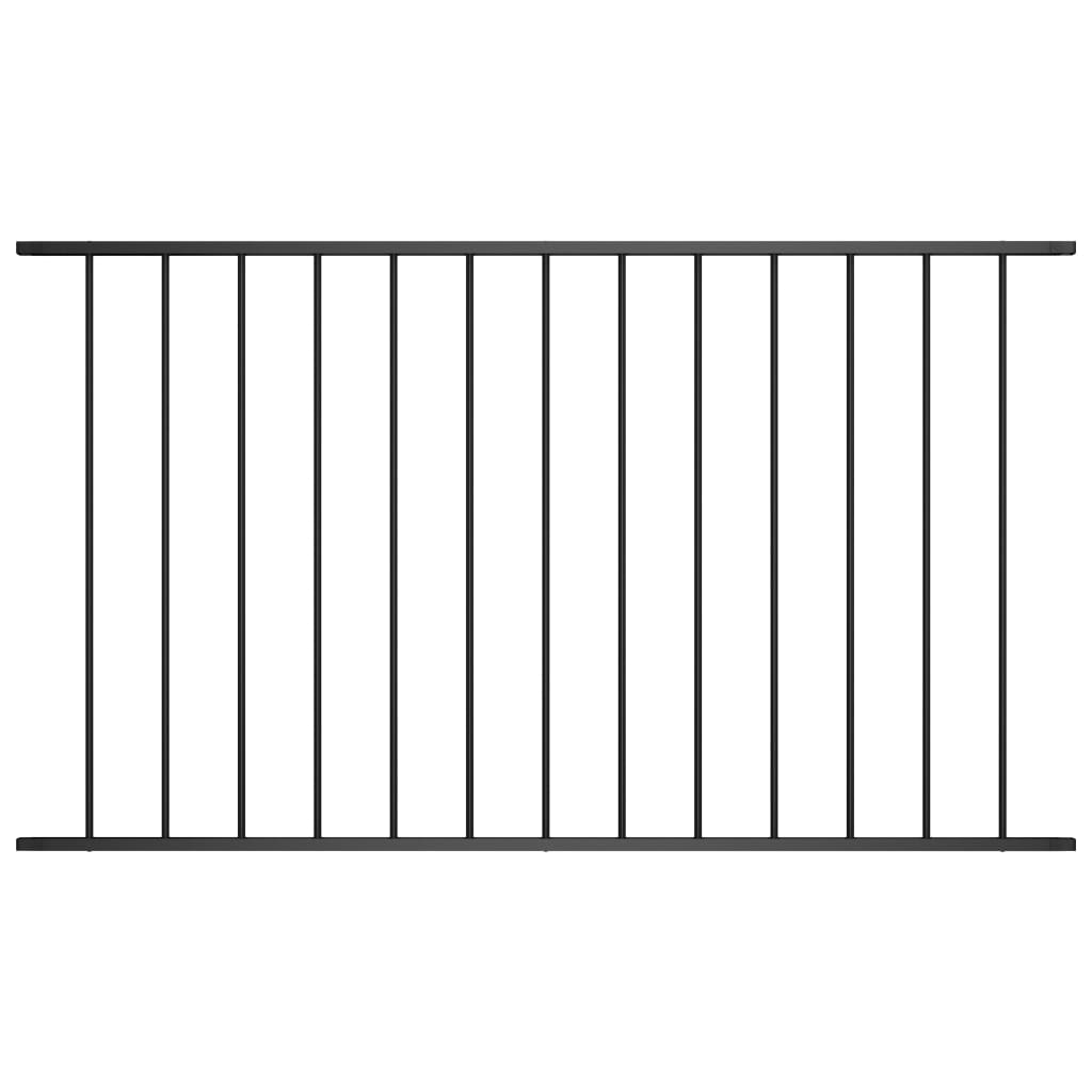 Zaunfeld Pulverbeschichteter Stahl 1,7 x 1,25 m Schwarz