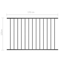 Thumbnail for Zaunfeld Pulverbeschichteter Stahl 1,7 x 1,25 m Schwarz