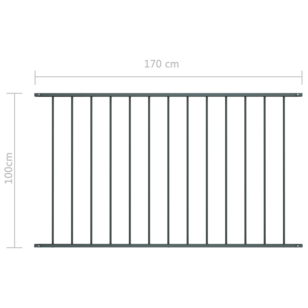 Zaunfeld Pulverbeschichteter Stahl 1,7x1m Anthrazit