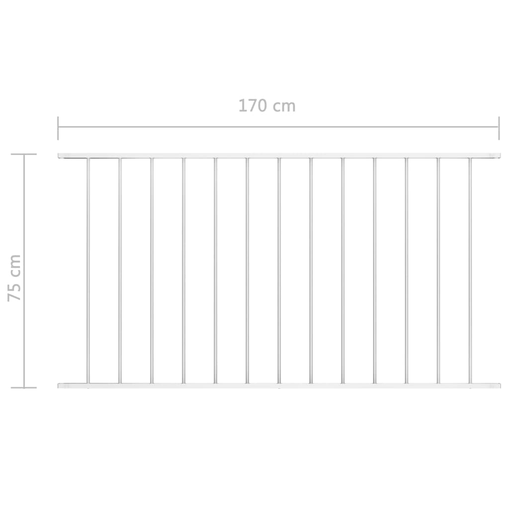Zaunfeld Pulverbeschichteter Stahl 1,7 x 0,75 m Weiß