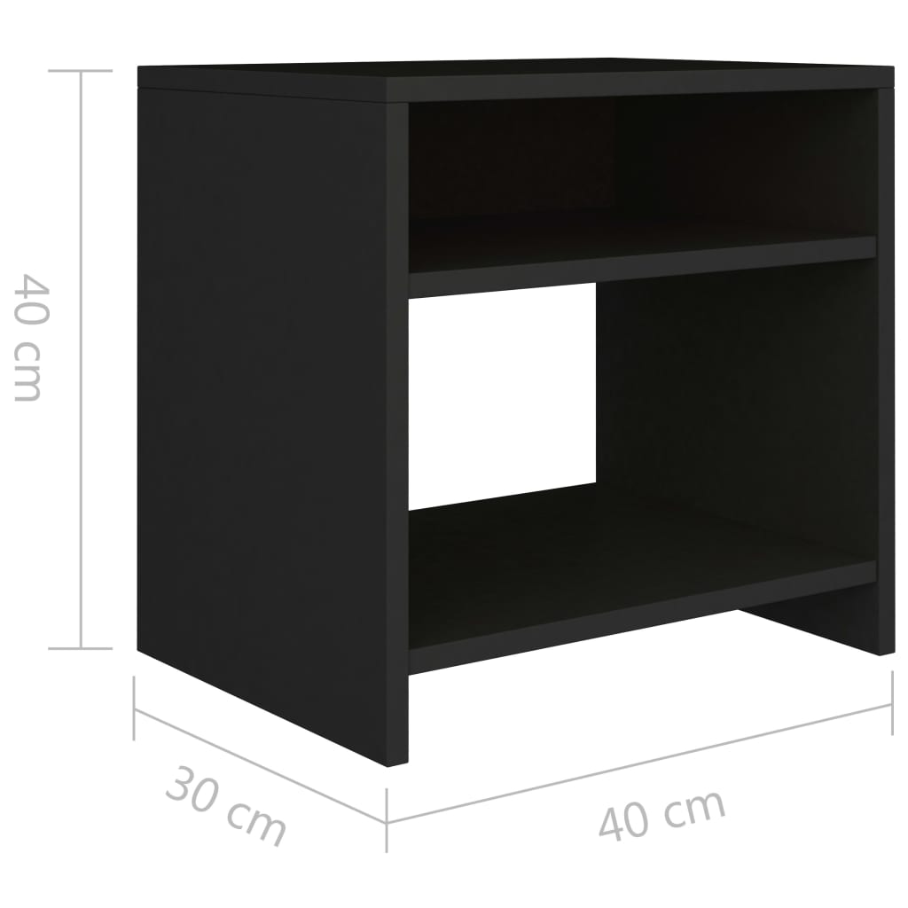 Nachttisch Schwarz 40 x 30 x 40 cm Spanplatte