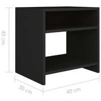 Thumbnail for Nachttisch Schwarz 40 x 30 x 40 cm Spanplatte