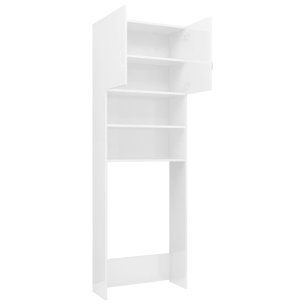 Waschmaschinenschrank Hochglanz-Weiß 64x25,5x190 cm