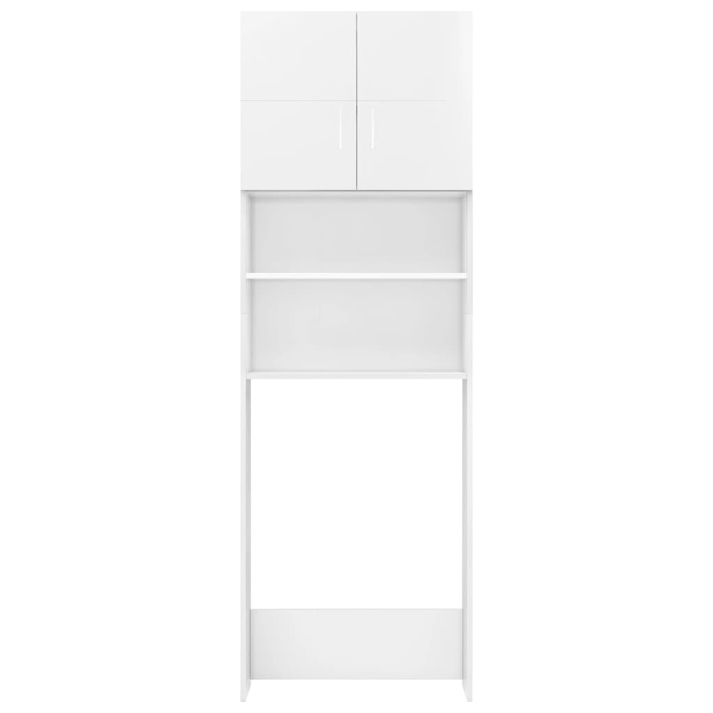 Waschmaschinenschrank Hochglanz-Weiß 64x25,5x190 cm