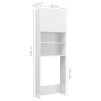 Thumbnail for Waschmaschinenschrank Hochglanz-Weiß 64x25,5x190 cm