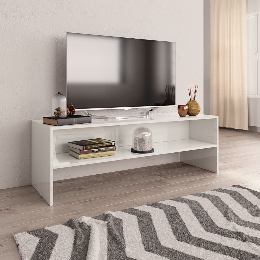 TV-Schrank Hochglanz-Weiß 120 x 40 x 40 cm Spanplatte