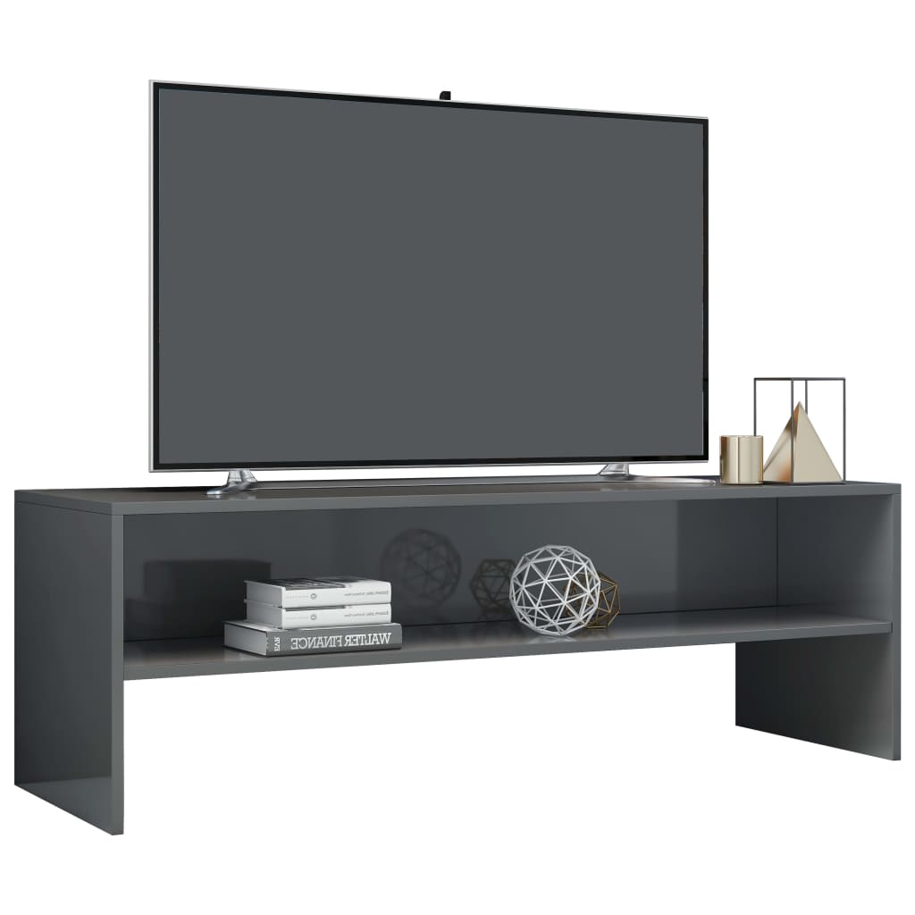 TV-Schrank Hochglanz-Grau 120 x 40 x 40 cm Spanplatte